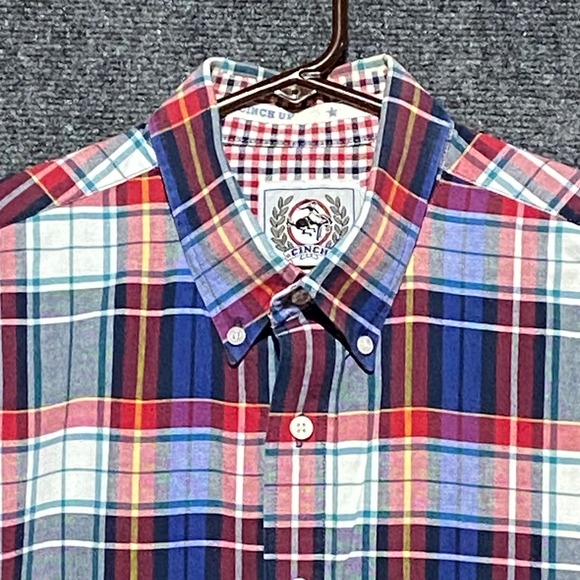 Cinch Mens Large Long Sleeve Plaid Button Down Shirt Western Cowboy Style - Picture 5 of 10